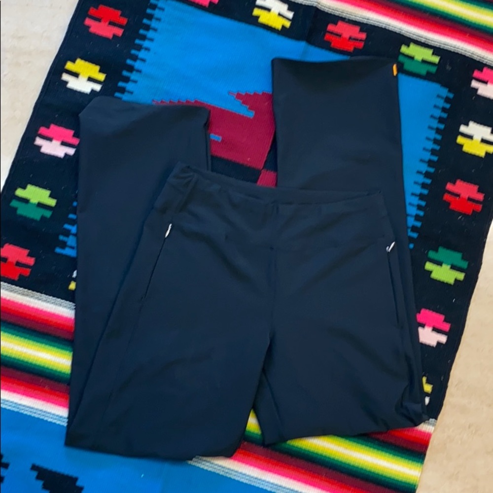 Lucy slacks. Black. Zippered pockets.